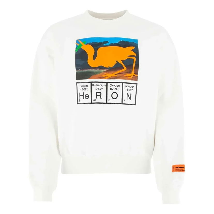 Суитчър HERON PRESTON Heron Preston Periodic Table Print Sweatshirt Бяло | HMBA016S21JER0010120