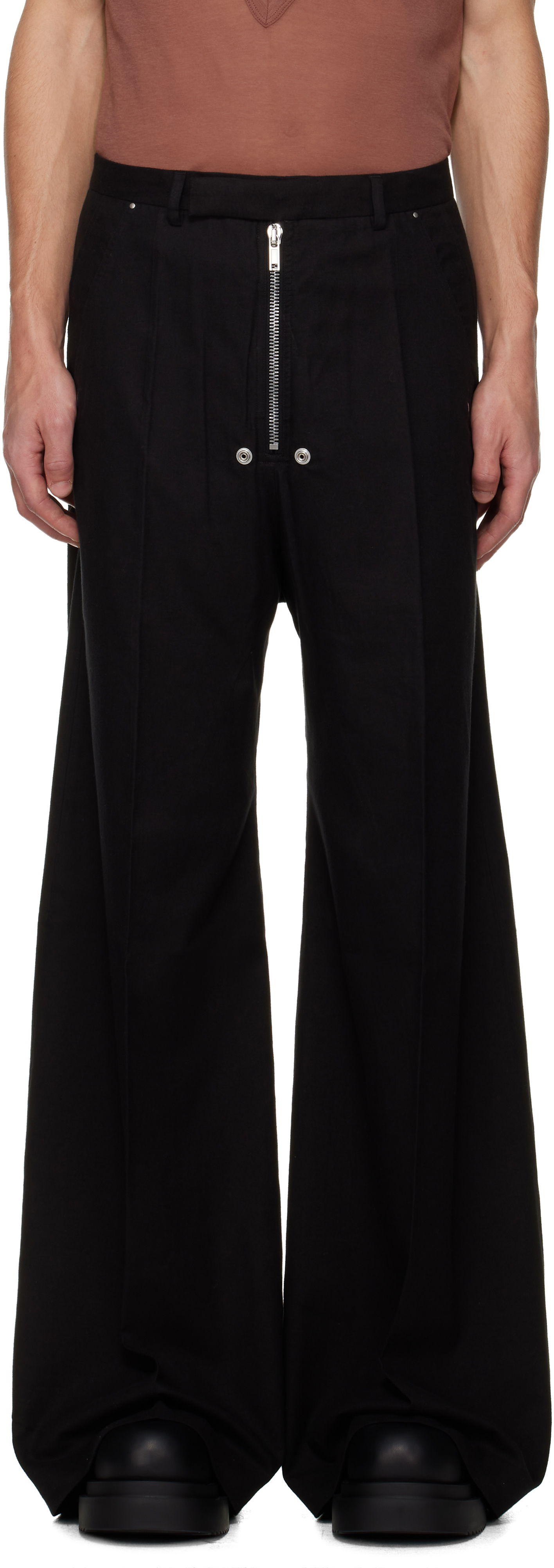Панталони Rick Owens Concordians Tailored Wide Bela Trousers Черно | RU02E1354 FLW, 0