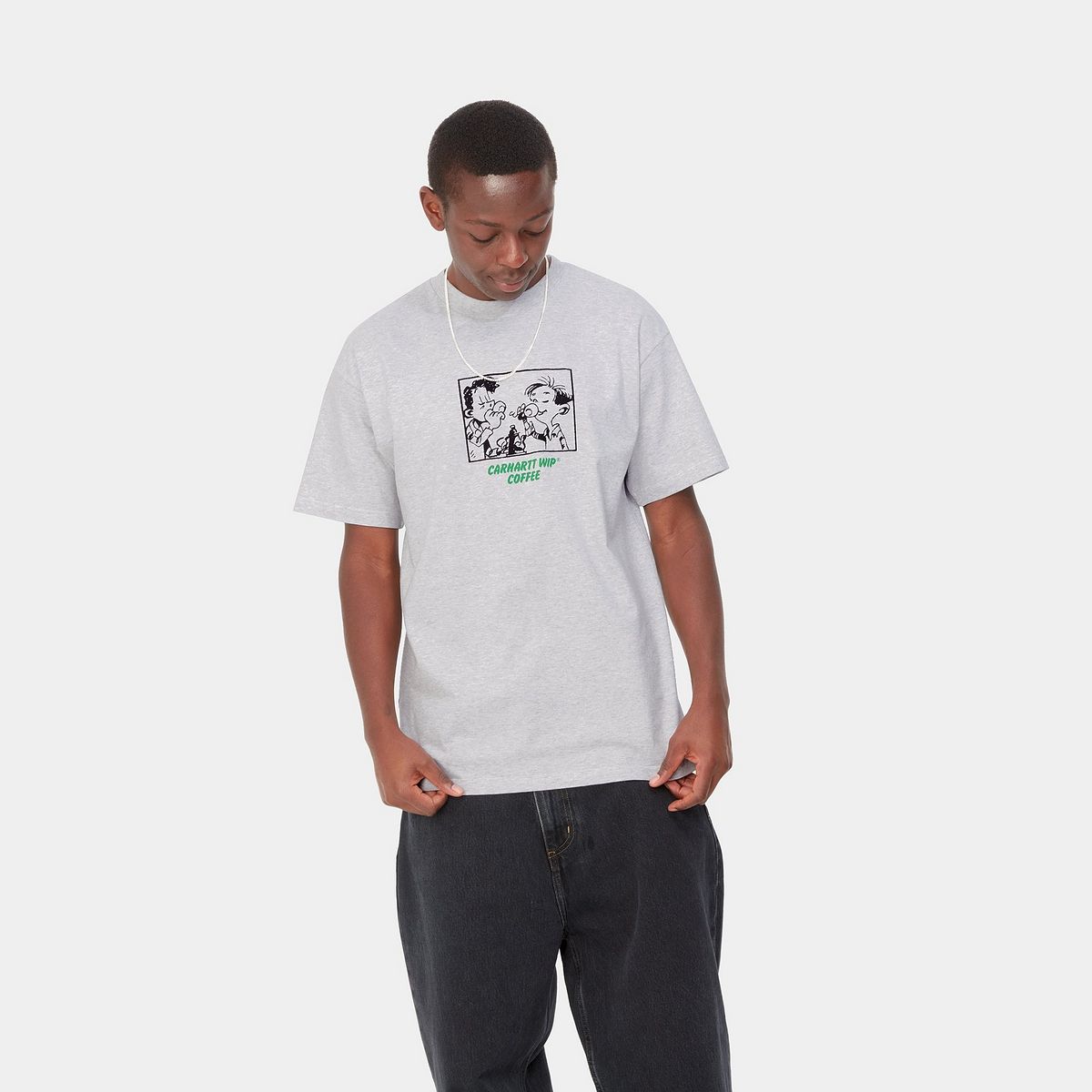 Тениска Carhartt WIP Coffee T-Shirt Сиво | I032119_482_XX, 0