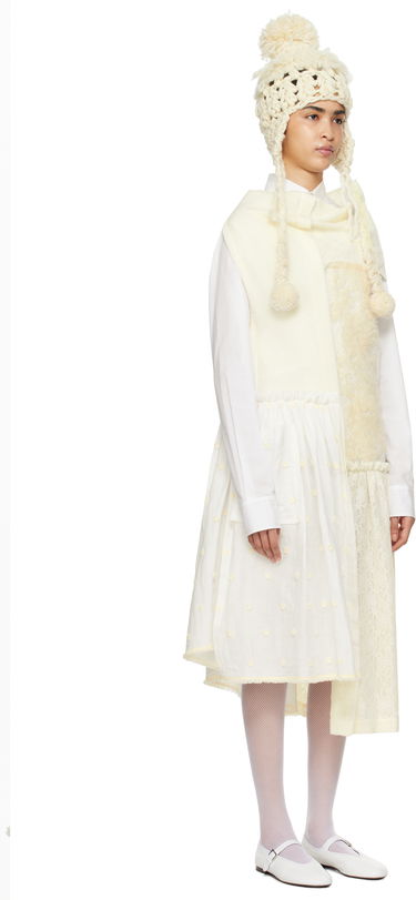 Pокля Comme des Garçons Comme Des Garçons Paneled Midi Dress Бяло | TN-O004-051, 1