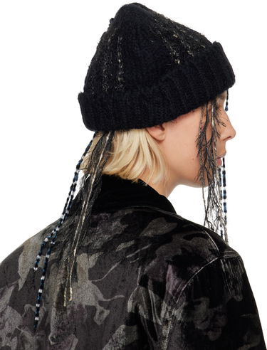 Шапка Collina Strada Textured Knit Beanie with Fringe and Speckled Details Черно | XXV1016, 2