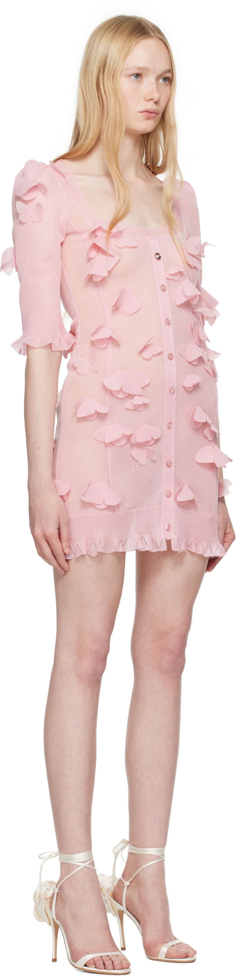 Pокля Coperni Coperni Knitted Butterfly Mini Dress Розово | COPML143Y3015, 1