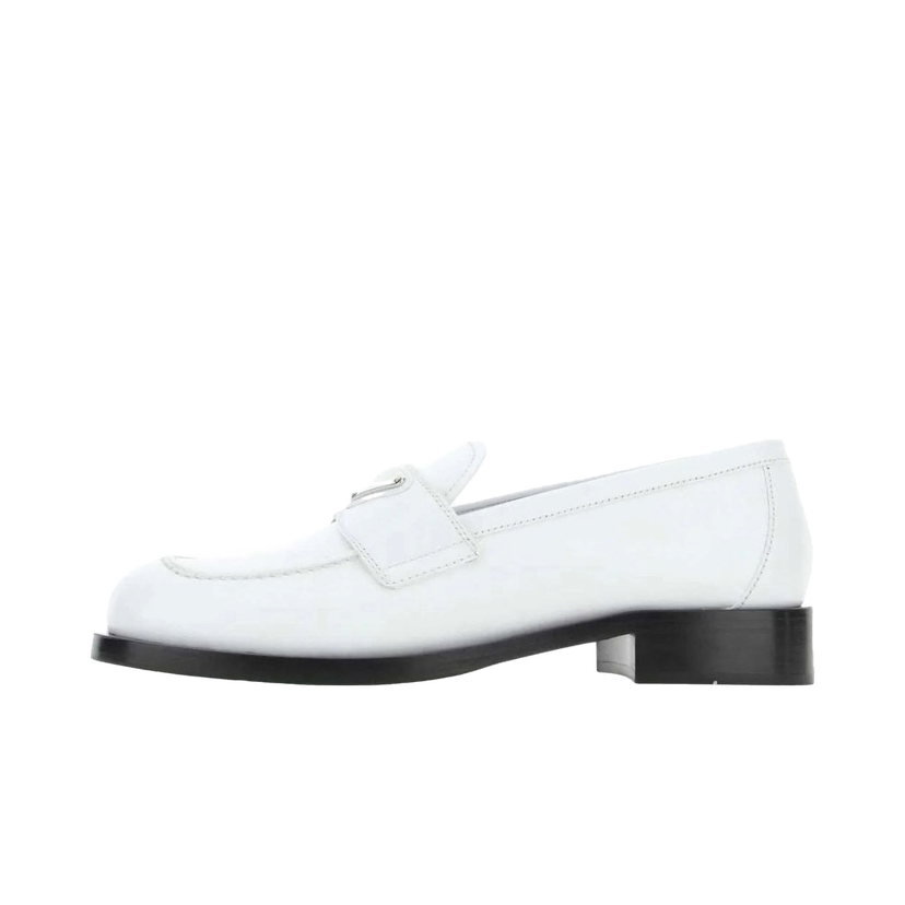 Кецове и обувки Prada Logo Plaque Brushed Loafers "White Leather" Бяло | 1D238MF020055-F0009