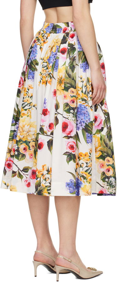 Пола Dolce & Gabbana Floral Print Midi Skirt Бяло | F4CFET HS5Q1, 2