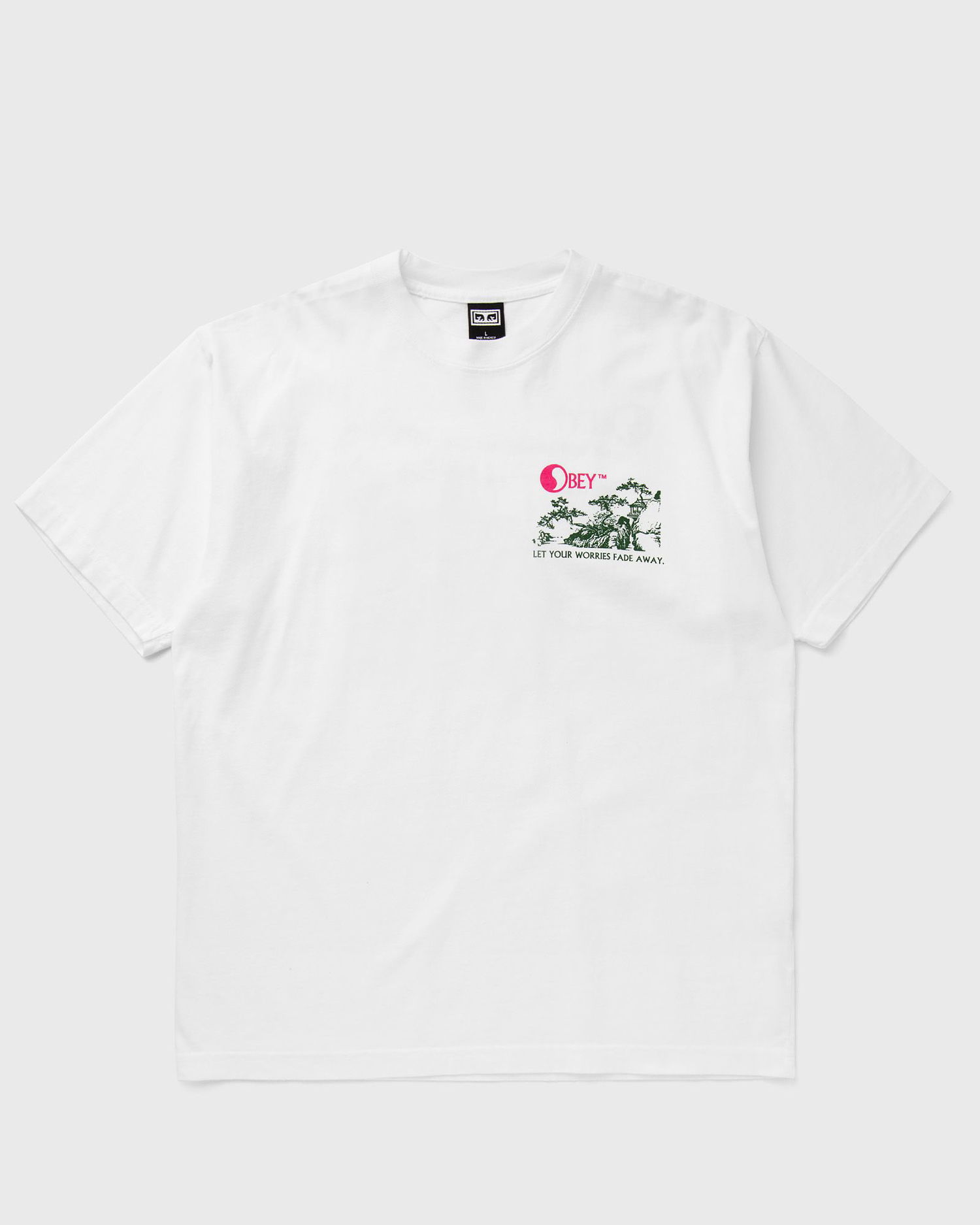 Тениска OBEY let your worries fade away Бяло | 166913721-WHT, 0