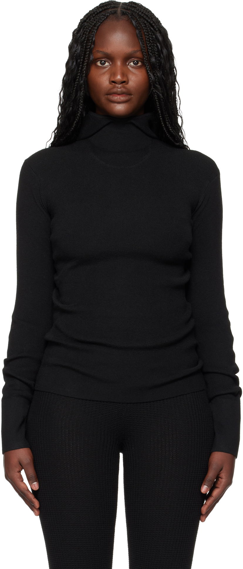 Пуловер Fear of God Holiday Rib Long Sleeve Turtleneck Top Черно | 192HO259231FW