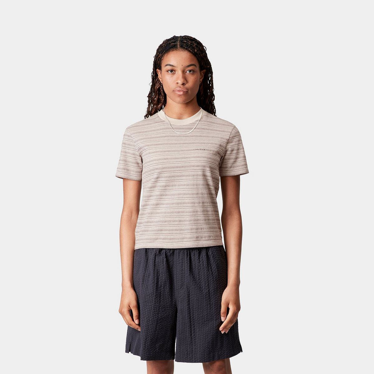 Тениска Carhartt WIP Carhartt WIP Women's S/S Gellar Stripe T-Shirt Бежово | I035143_5, 0