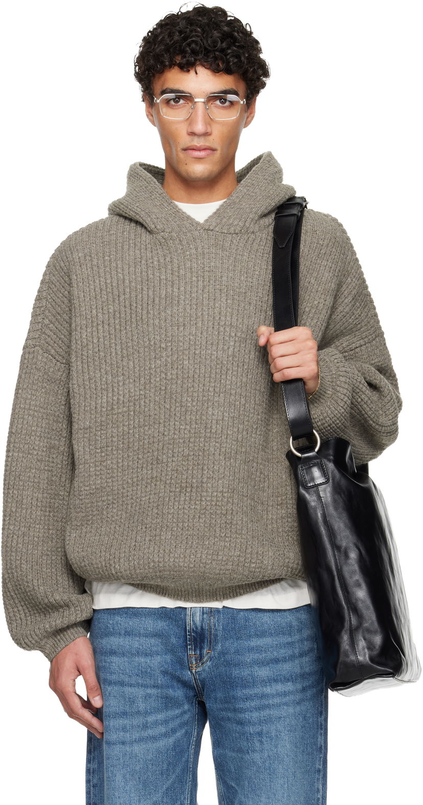 Суитчър Fear of God ESSENTIALS Holiday Heavy Waffle 90s Hoodie Сиво | 192HO254362F