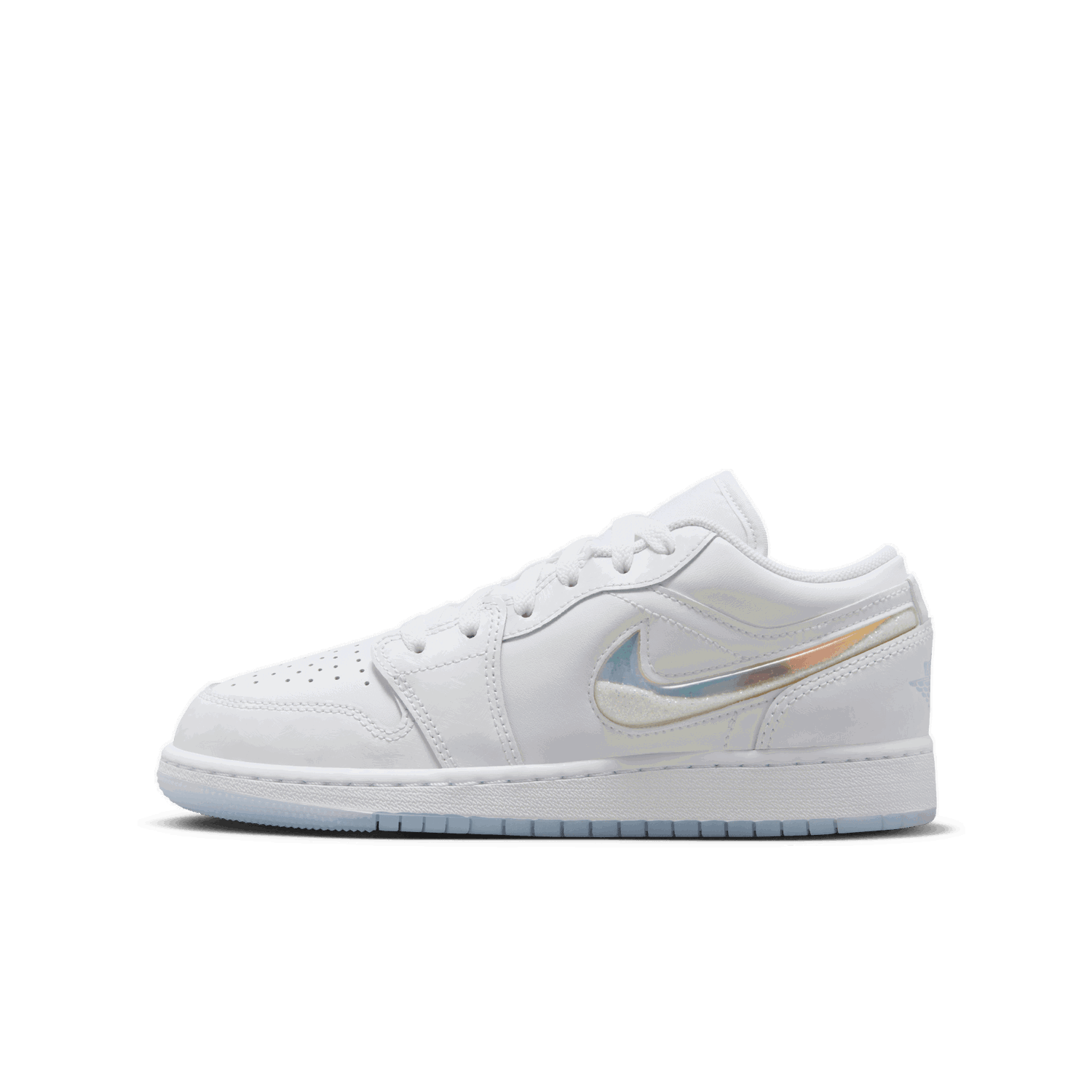 Кецове и обувки Jordan Air Jordan 1 Low SE "'Glitter Swoosh" GS Бяло | FQ9112-100, 1