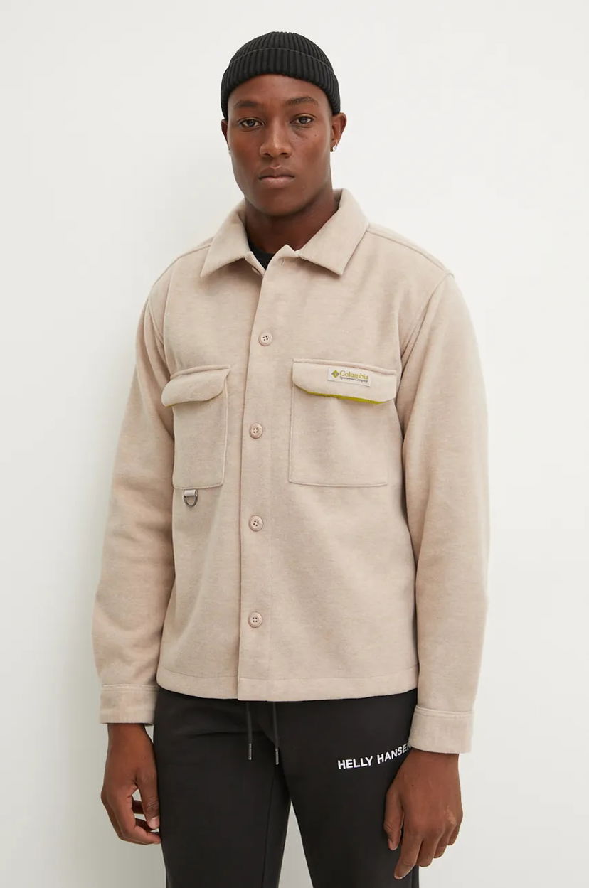 Риза Columbia Wallowa Fleece Shacket with Classic Collar and Chest Pockets, Regular Fit Бежово | 2090791