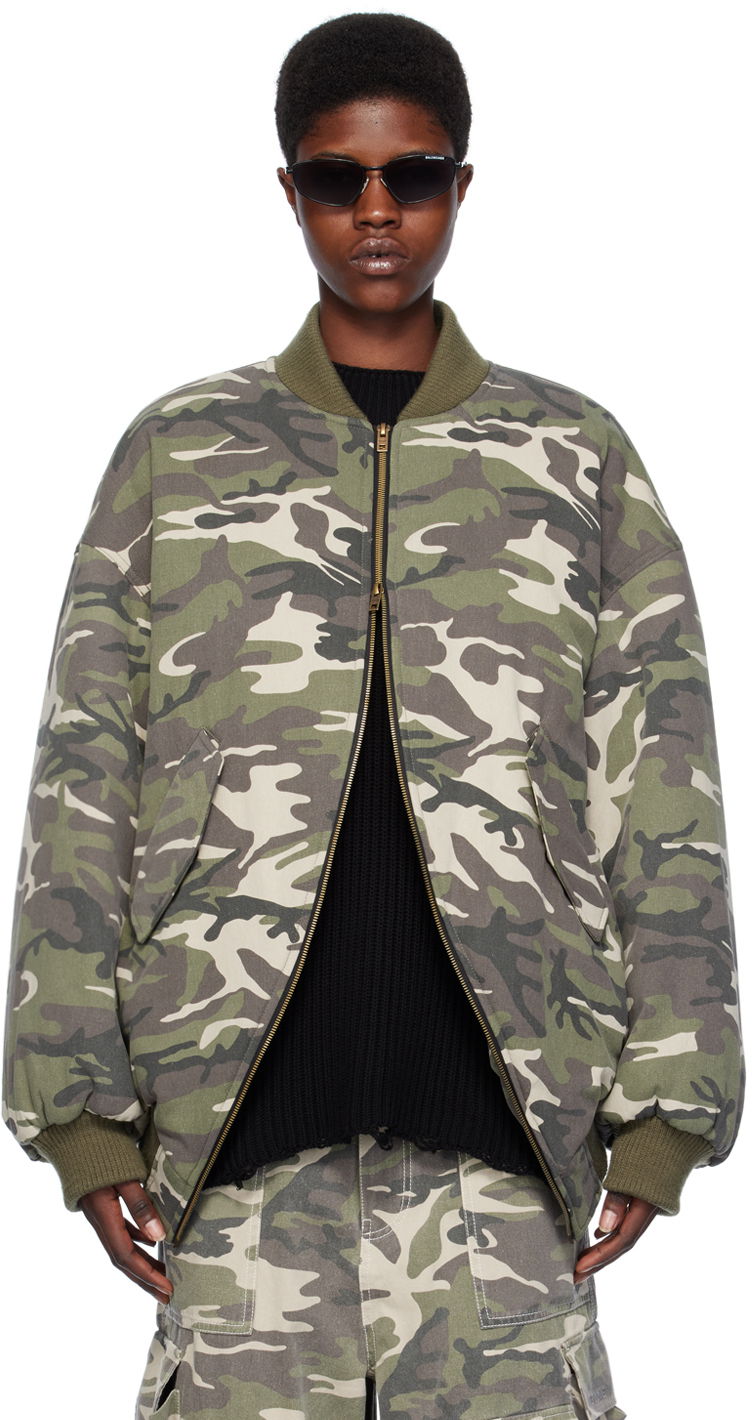 Яке бомбър We11done We11done Camouflage Bomber Jacket Зелено | WD-JP0-24-049-M-BG, 0