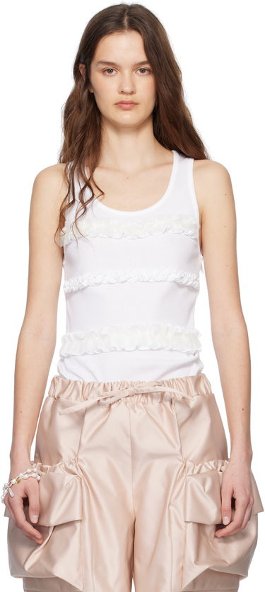 Потник Simone Rocha Simone Rocha Ruffle Frill Tank Top Бяло | 5345 0553, 0