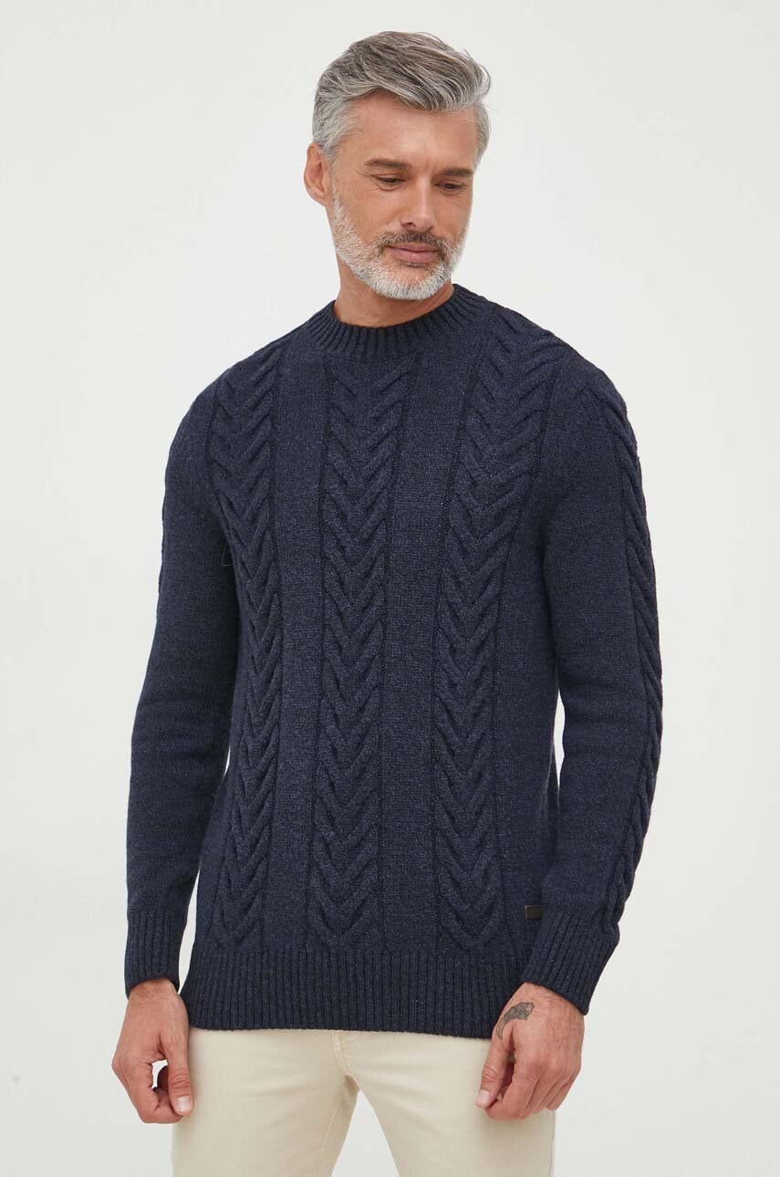 Пуловер Barbour Barbour Cable Knit Sweater Тъмно синьо | MKN1325, 0