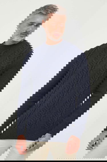 Пуловер Barbour Barbour Cable Knit Sweater Тъмно синьо | MKN1325, 0