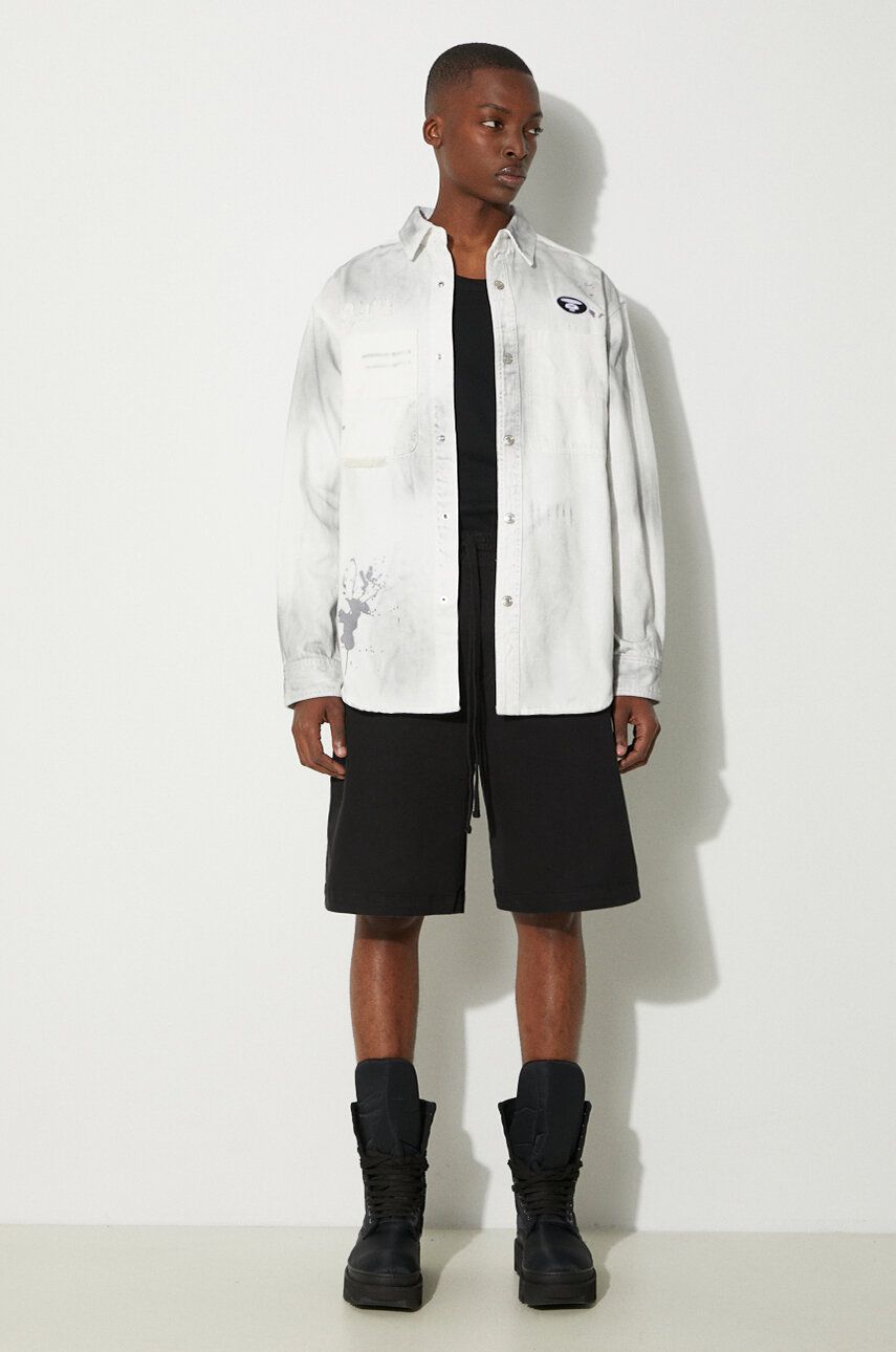 Риза AAPE by A Bathing Ape AAPE Relaxed Denim Shirt Бяло | AAPSTM8480XAM, 1