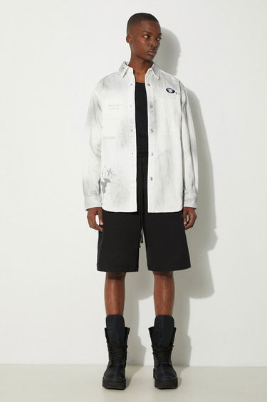 Риза AAPE by A Bathing Ape AAPE Relaxed Denim Shirt Бяло | AAPSTM8480XAM, 1