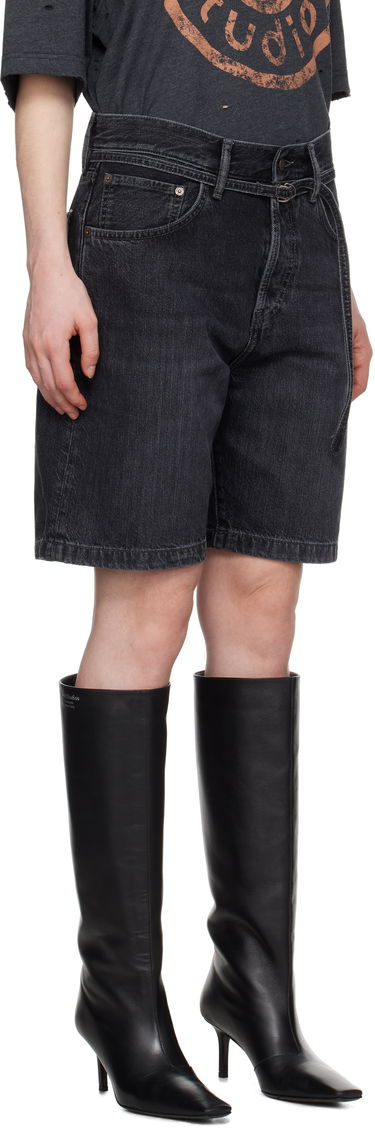 Къси панталони Acne Studios Cinch Denim Shorts Черно | CE0048-, 1