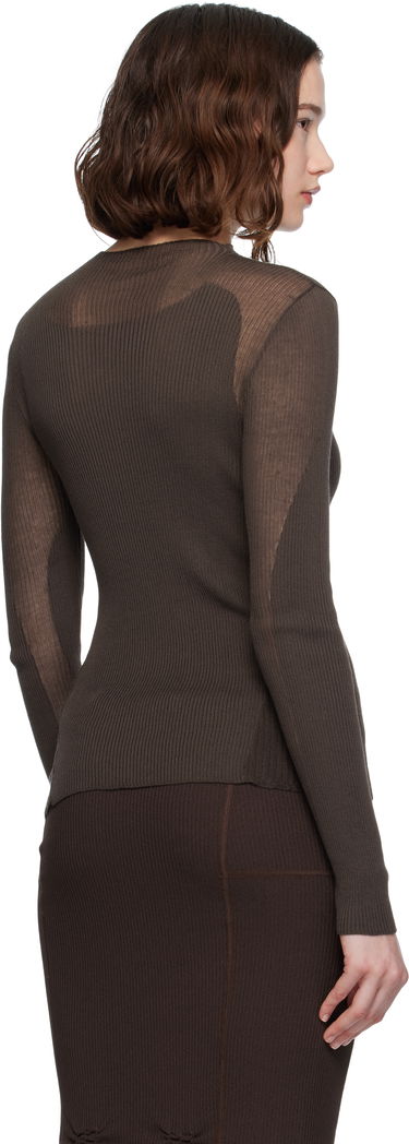 Пуловер ROA Sheer Knit Sport Top Кафяво | RBWW042YA18, 2