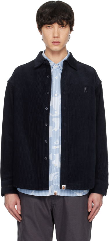 Риза BAPE Corduroy Button-Up Shirt Черно | 001SHK801309M, 0