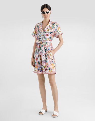 Пижама Dolce & Gabbana Dolce & Gabbana Floral-Print Silk Pajama Shorts Розово | FTAM7THI1W4HF5JC, 1