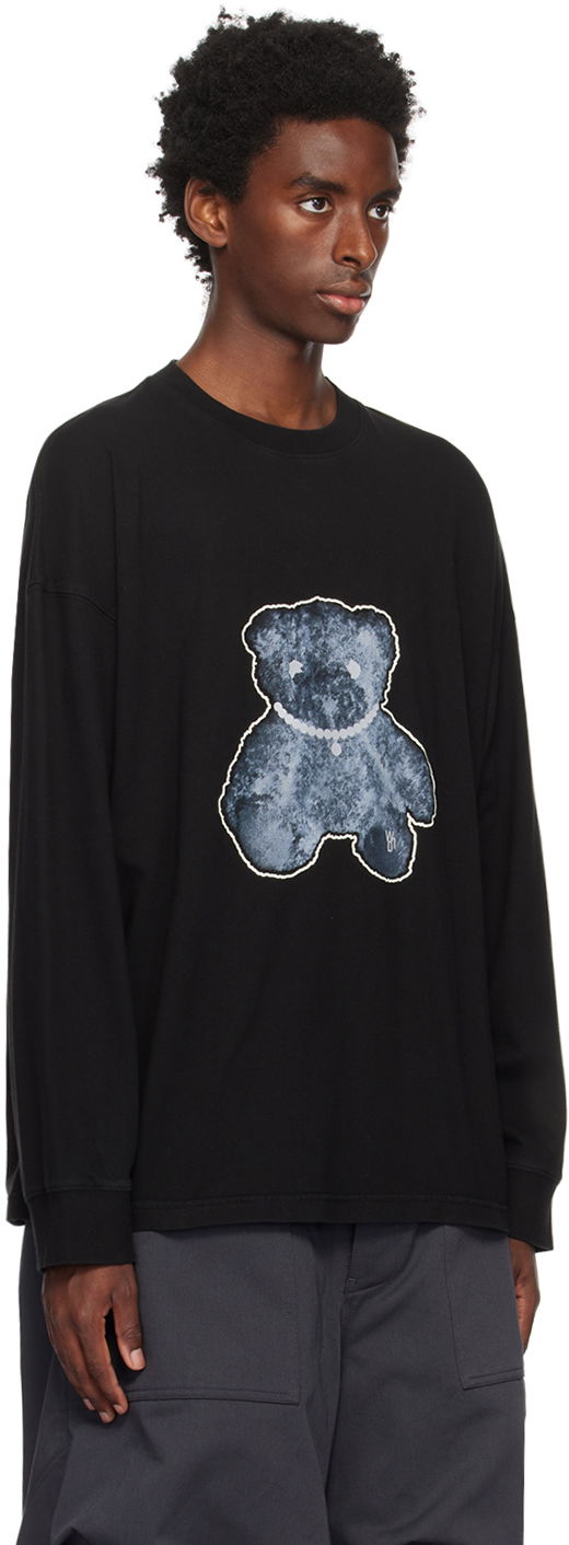 Тениска We11done We11done Glow-In-The-Dark Bear Long Sleeve T-Shirt Черно | WD-TT9-20-116-U-BK, 1