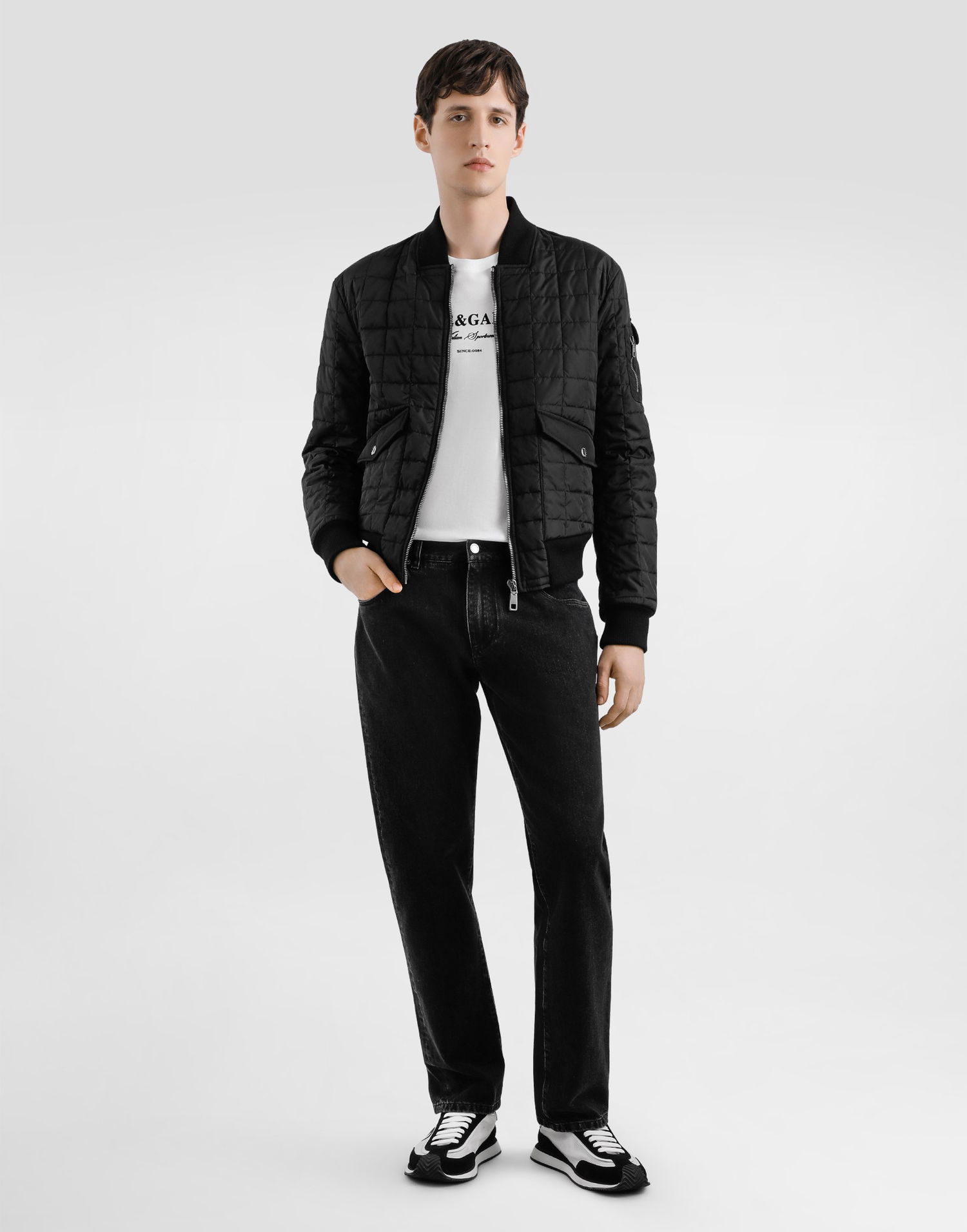 Яке бомбър Dolce & Gabbana Dolce & Gabbana Quilted Bomber Jacket Черно | G9BRBTFUS22N0000, 1