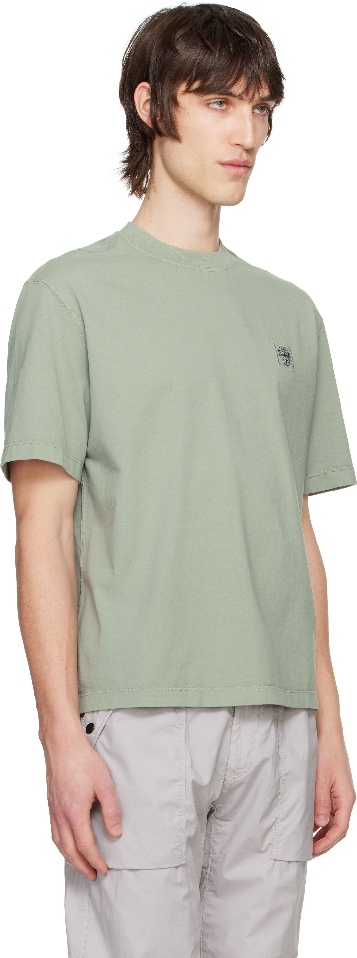 Тениска Stone Island Stone Island Combed Organic Cotton Jersey T-Shirt Зелено | K1S15 2100034 S0115, 1