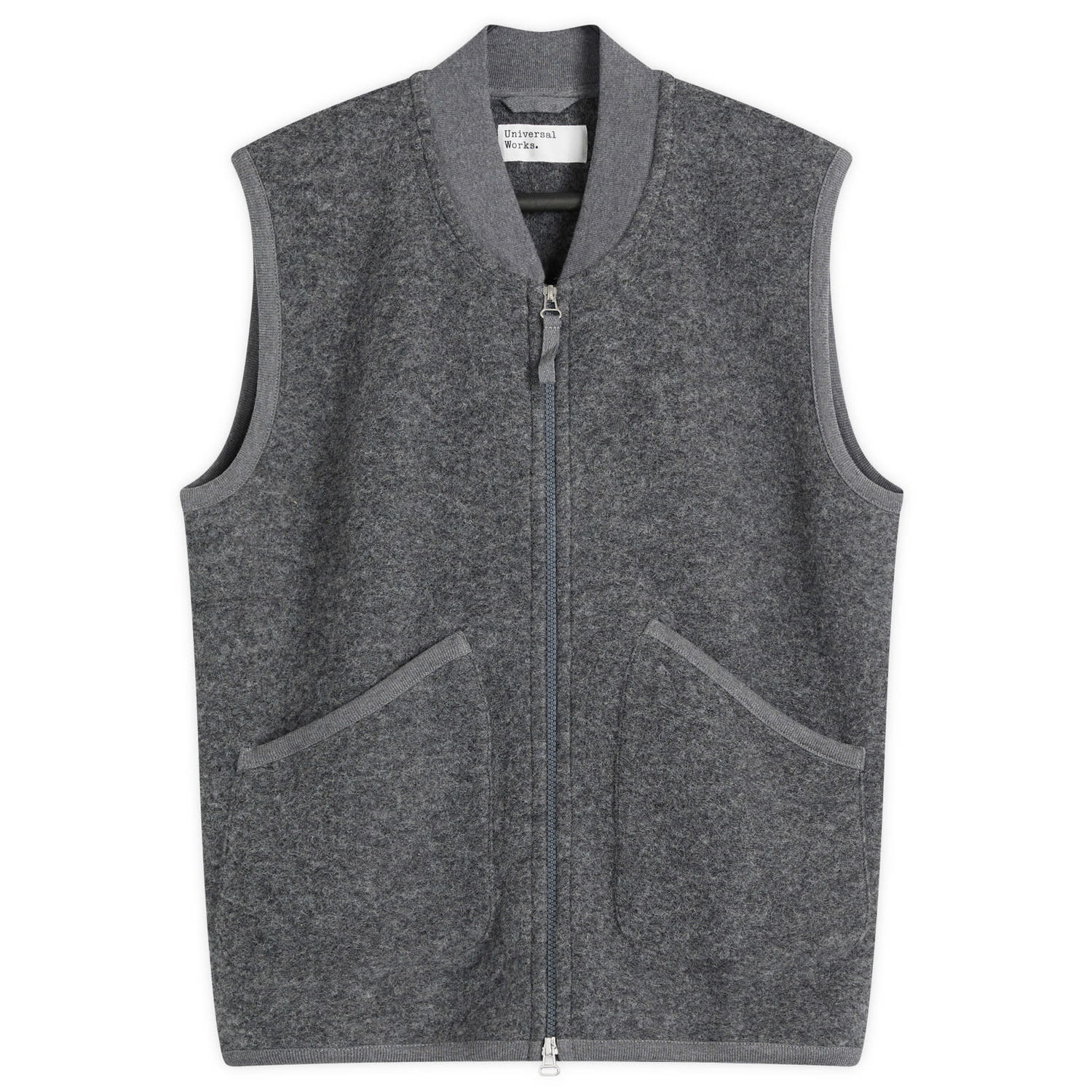 Жилетка Universal Works Wool Fleece Zip Vest Сиво | 31406-GRM, 0