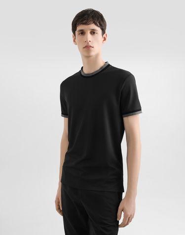 Тениска Dolce & Gabbana Dolce & Gabbana Jersey T-Shirt with Contrast Trim Черно | G8SW4THU7VEN0000, 1