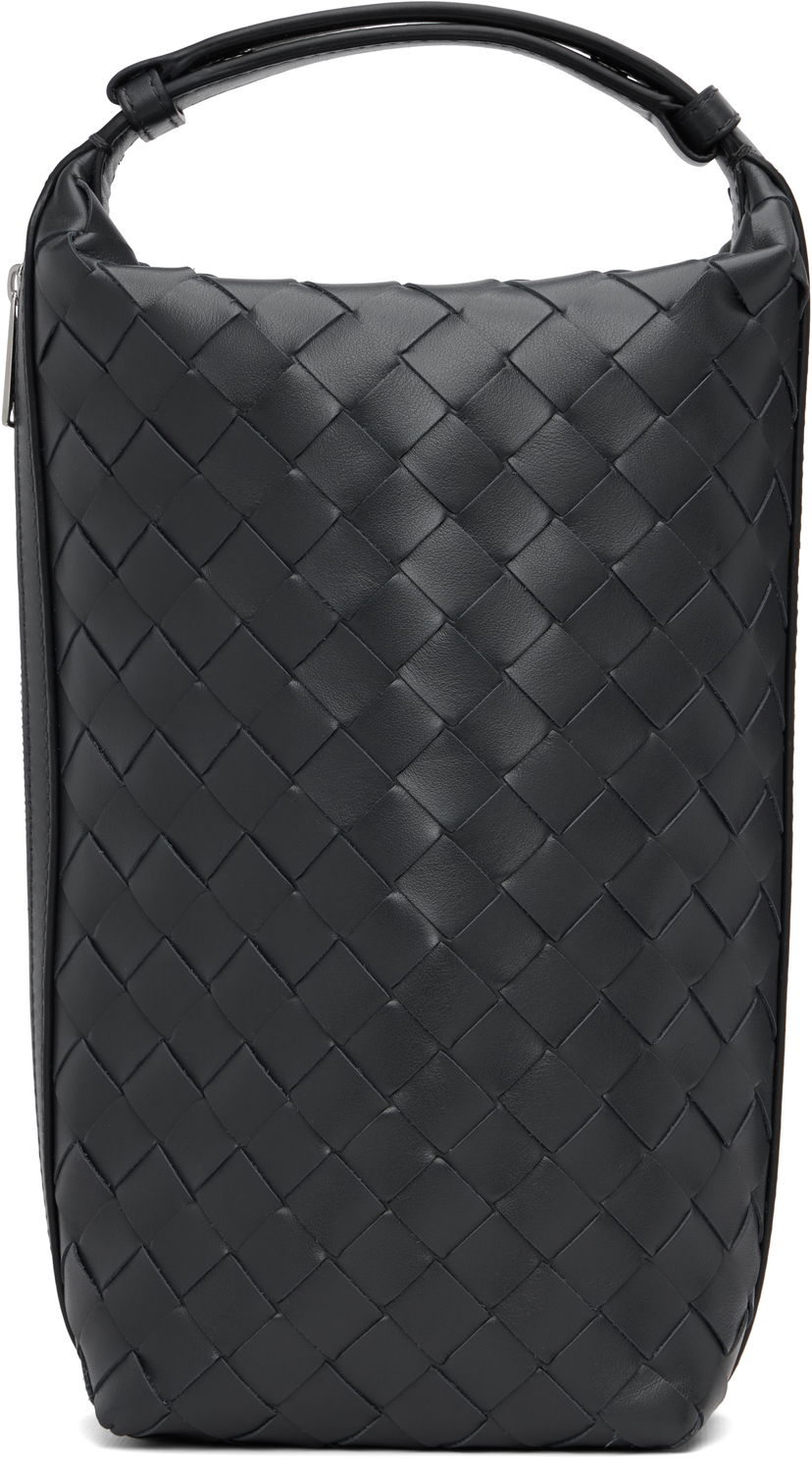 Портфейл Bottega Veneta Bottega Veneta Intrecciato Vertical Wallace Leather Pouch Черно | 826765V2HL02077