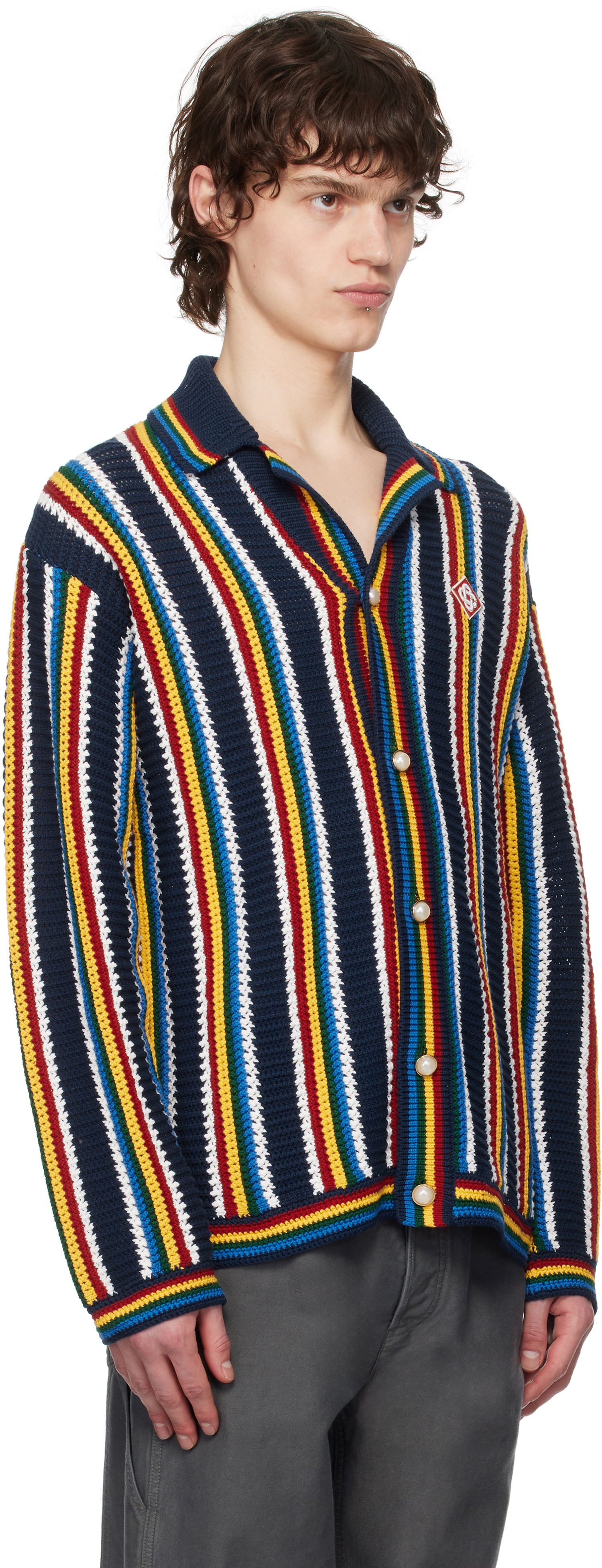 Пуловер Casablanca Casablanca Stripe Crochet Cardigan Многоцветен | MPS25-KW-836-01, 1