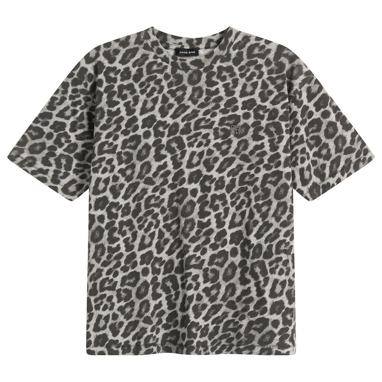 Тениска Anine Bing Leopard Cohen T-Shirt Сиво | A-08-11702-MTL98, 0