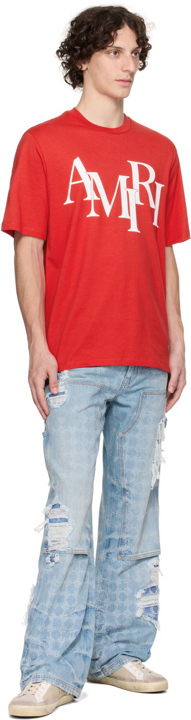 Тениска AMIRI Staggered Logo T-Shirt Черно | AMJYTE1149, 3