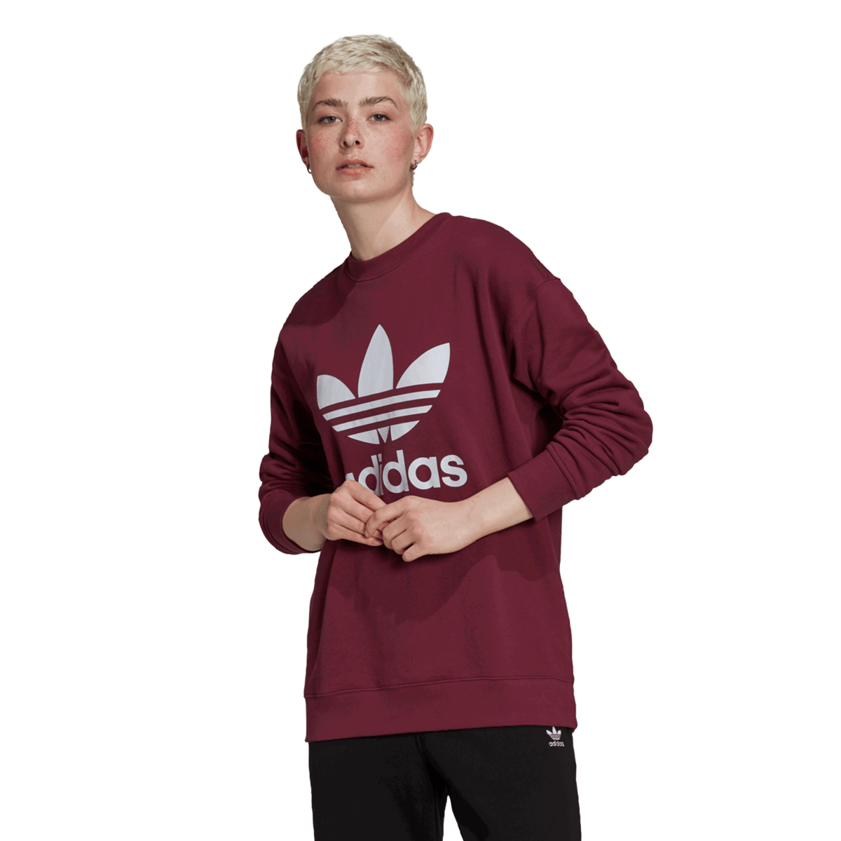 Суитчър adidas Originals adidas Originals TRF Crew Sweatshirt Бургунди | H33579, 0