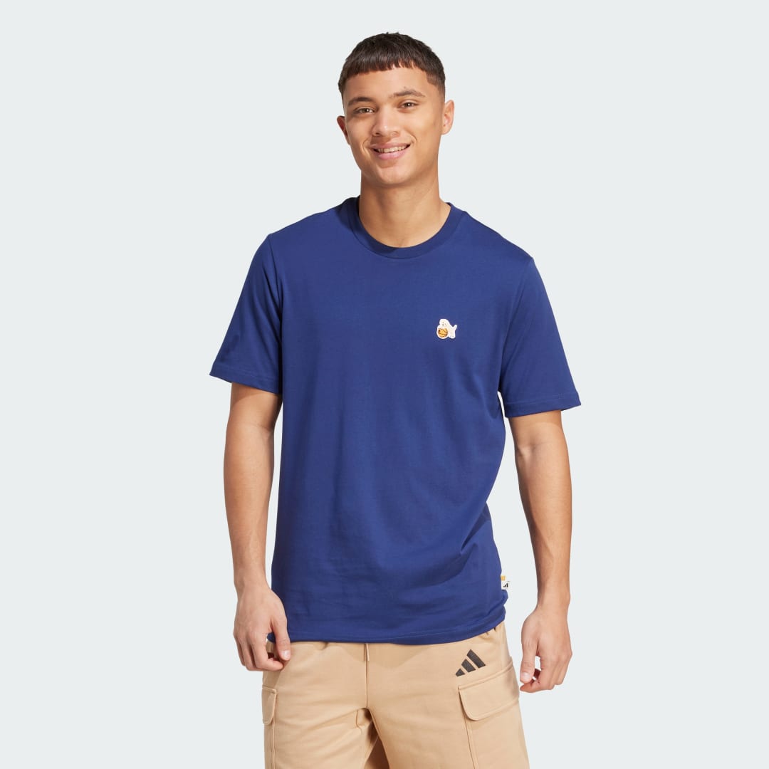 Тениска adidas Performance Basketball Ghost Graphic Tee Синьо | JZ7446, 0