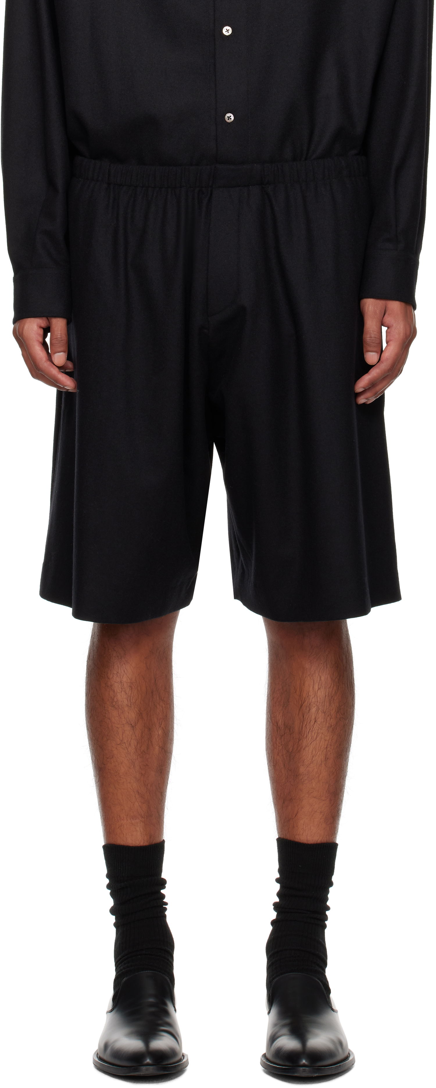 Къси панталони The Row Aimir Black Wool Shorts Черно | 779-W3301, 0