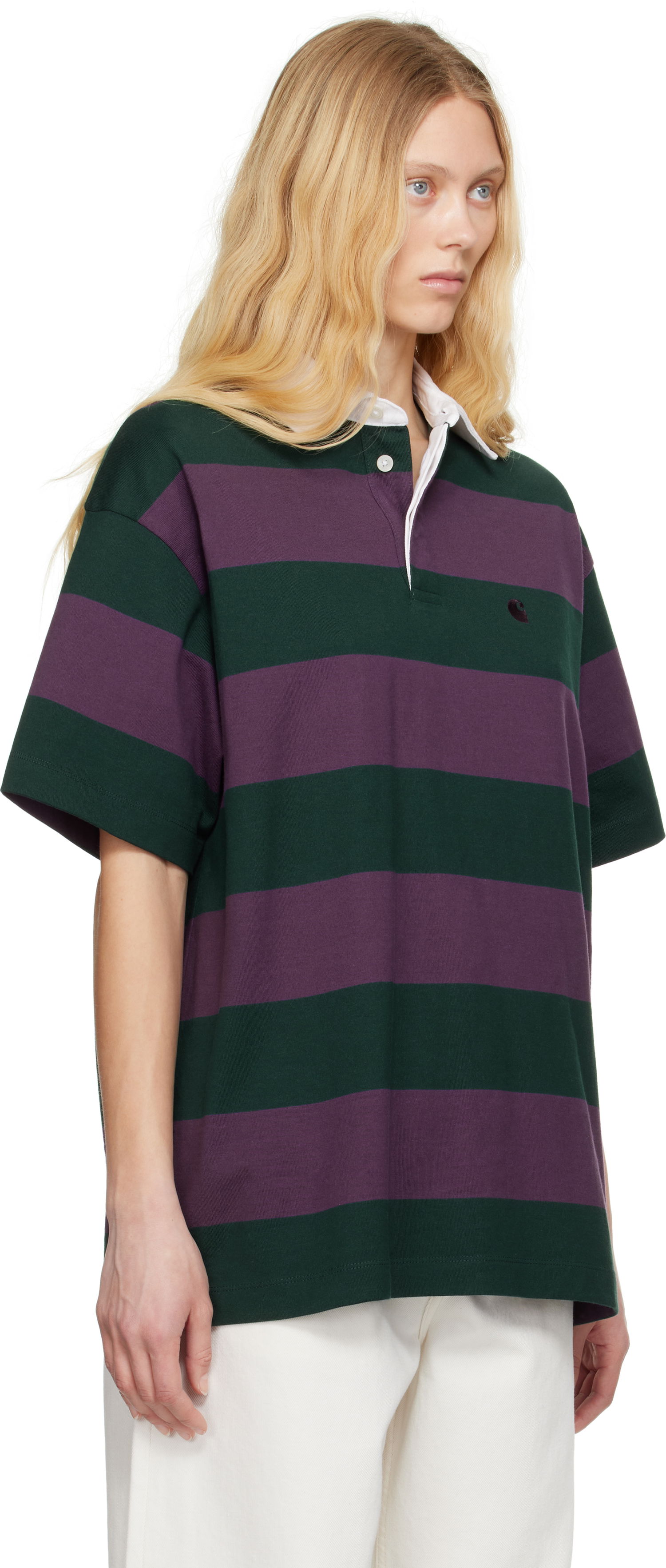 Поло тениска Carhartt WIP Carhartt WIP Seffner Striped Rugby Polo Лилаво | I034552 2SCXX, 1