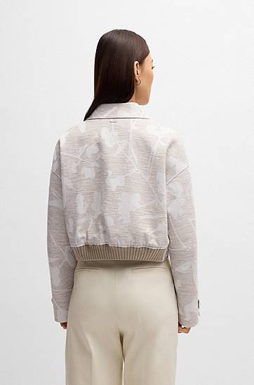 Яке BOSS Relaxed Fit Floral Blazer Бежово | 50530887, 1