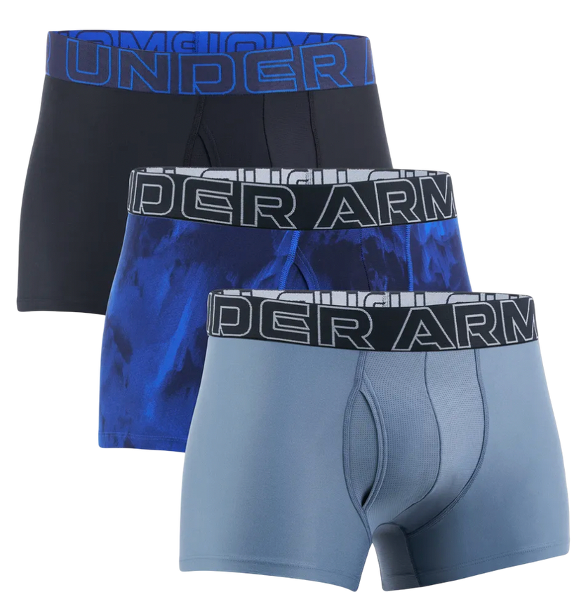 Боксерки Under Armour Performance Tech Printed Boxer Briefs 3-Pack 3-inch Черно | 1383883-400