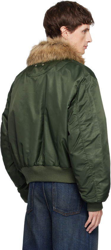 Яке бомбър Andersson Bell Fur Collar MA-1 Bomber Jacket Зелено | awa737u, 2