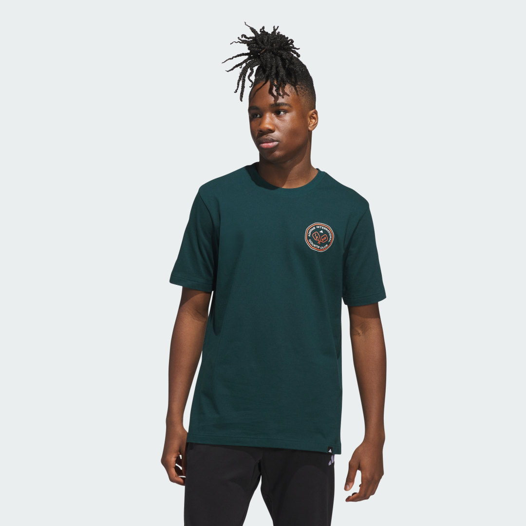 Тениска adidas Performance Country Club Scenic Graphic Tee Зелено | JV8447, 0