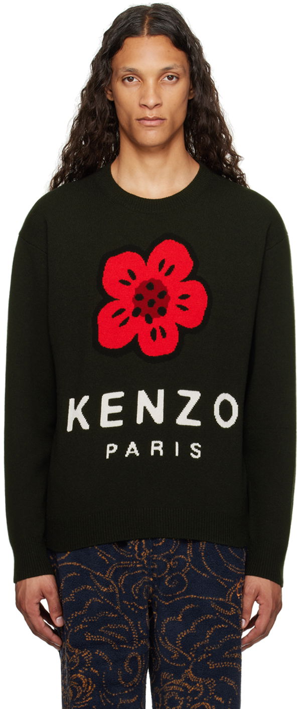 Пуловер KENZO Black Paris 'Boke Flower' Wool Sweater Черно | FE65PU4873LD