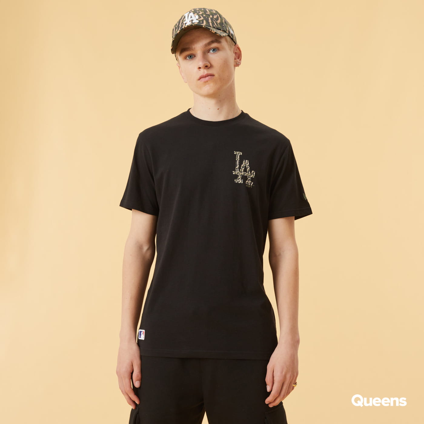 Тениска New Era LA Dodgers Logo Infill Black T-Shirt Черно | 12893124, 1