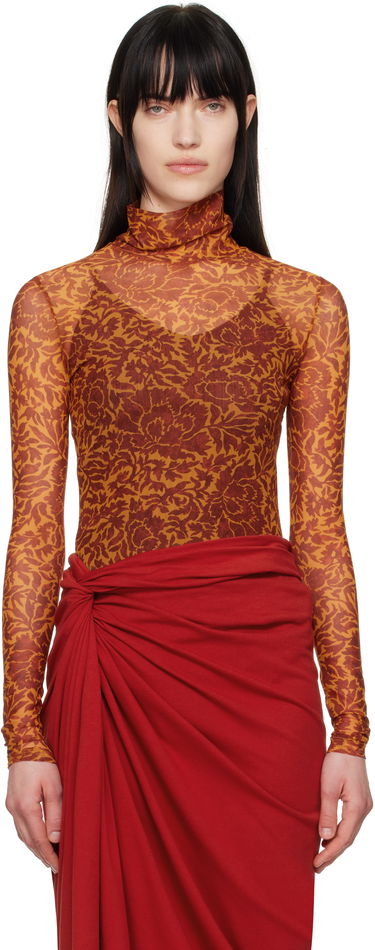 Пуловер Dries Van Noten Dries Van Noten Printed Turtleneck Top Оранжево
 | 251-011159-1619, 0