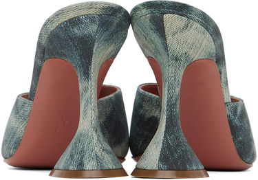 Аксесоари Amina Muaddi Amina Muaddi Lupita Slipper Heeled Sandals Синьо | LUPITA SLIPPER CL PRINTED SUEDE, 1