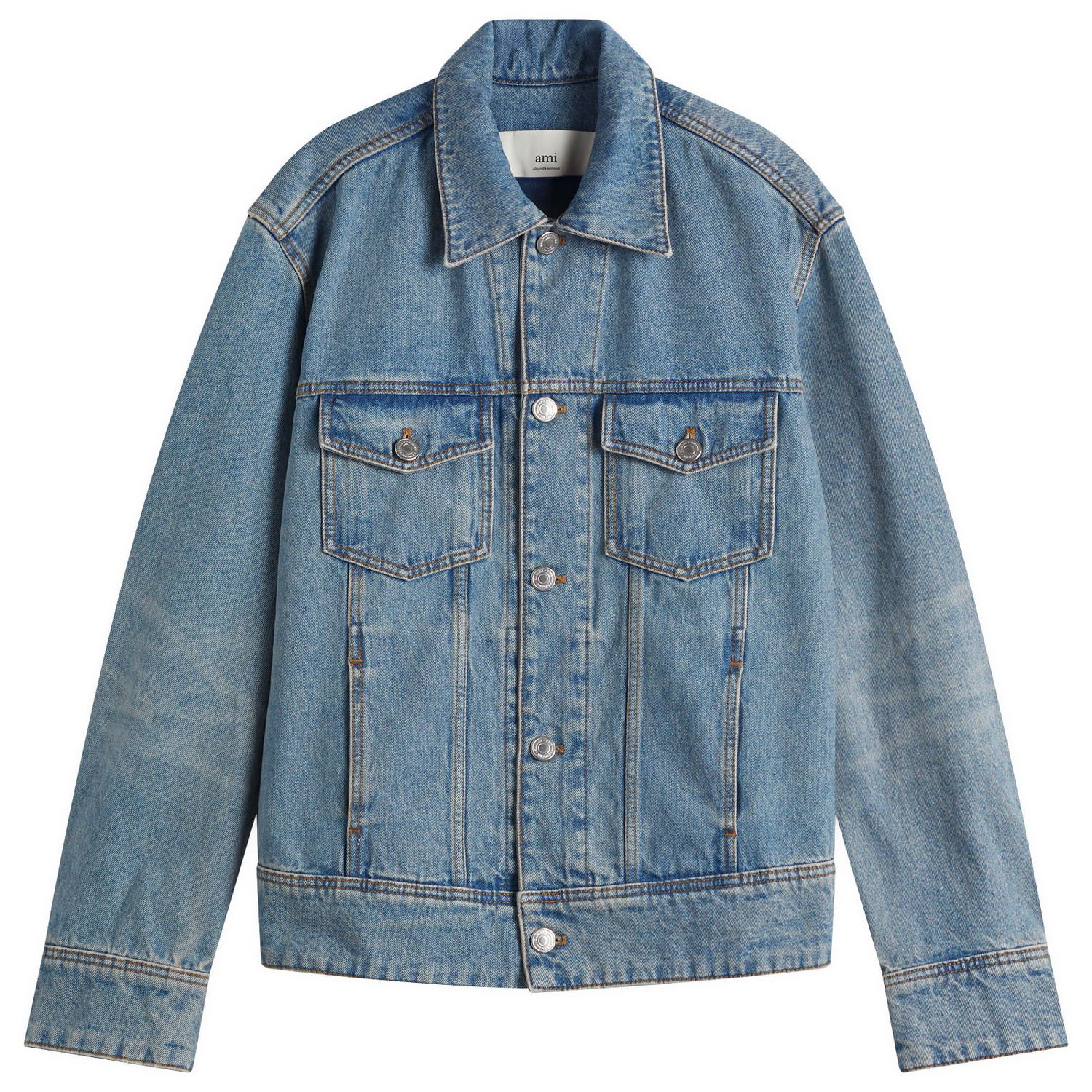 Яке AMI AMI Paris Trucker Jacket, Size Large Синьо | HJK247-DE0046-480, 0