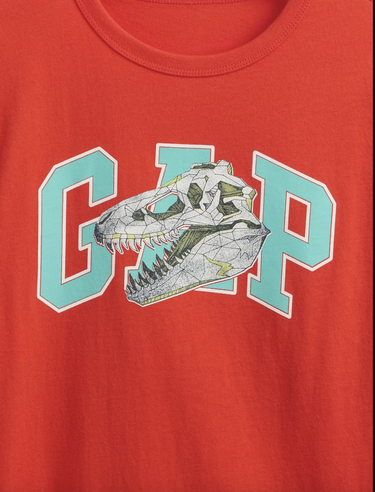 Тениска GAP Classic Logo Dinosaur Skull T-Shirt Червено | 781868-00, 2