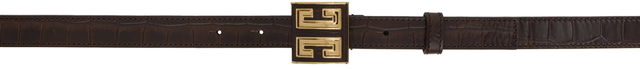 Givenchy 4G Buckle Croc-Embossed Leather Belt