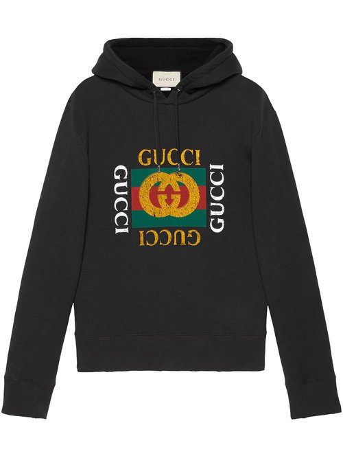 Суитчър Gucci Logo-Sequinned Hoodie Black Черно | 646953 XJE0D 1043