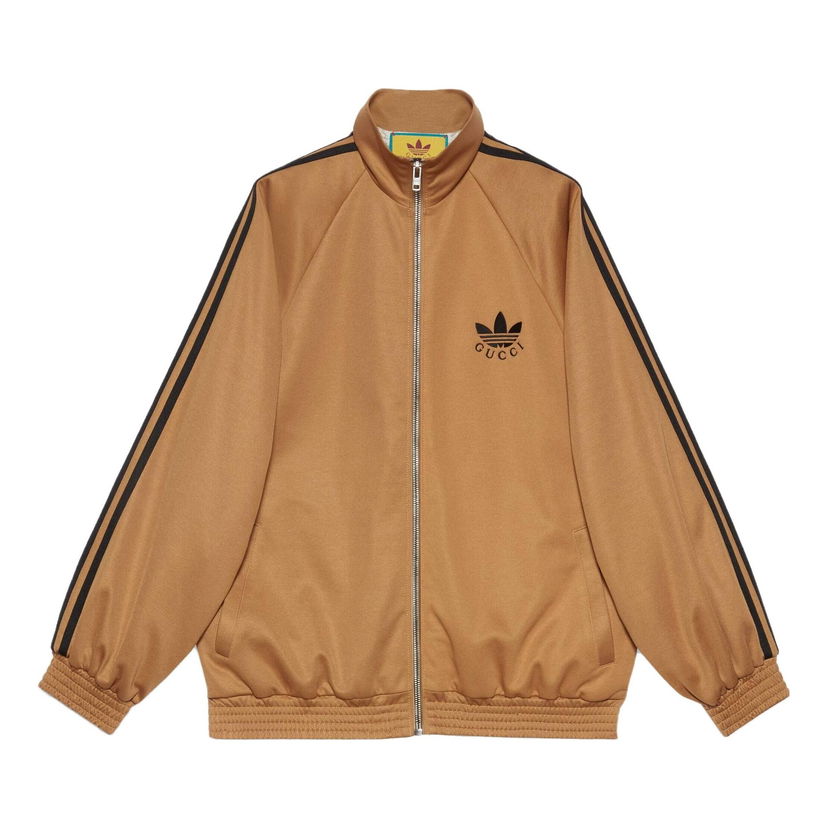 Яке Gucci Gucci x adidas Cotton Jersey Zip Jacket Кафяво | 712952-XJEGU-2177